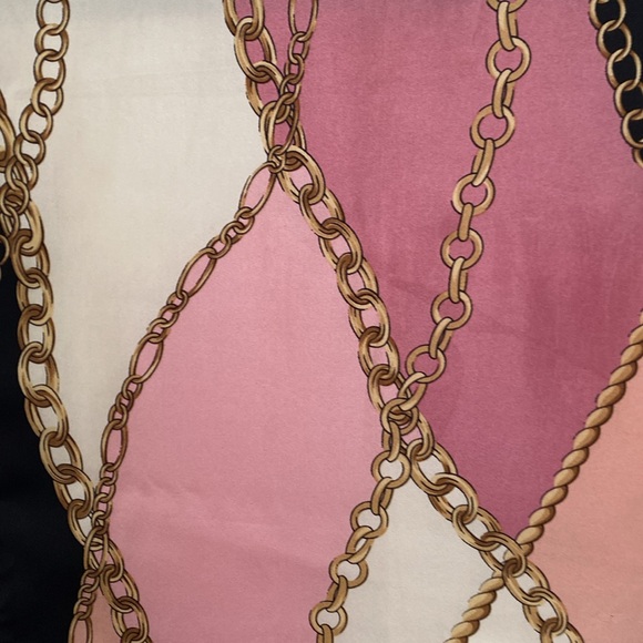 Oscar de la Renta Vintage Chain Link Rectangle Scarf - Picture 5 of 9